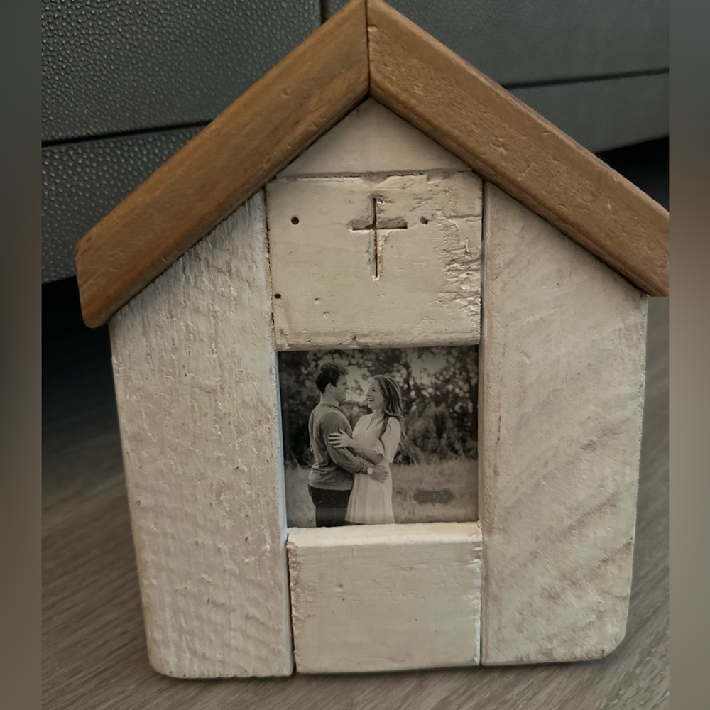 Rustic Wooden House Picture Frame Perfect for a Wedding Picture